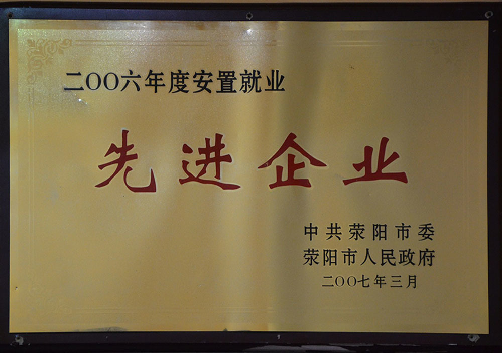 2007年3月(yuè)荥陽市安置就業(yè)先企業(yè)